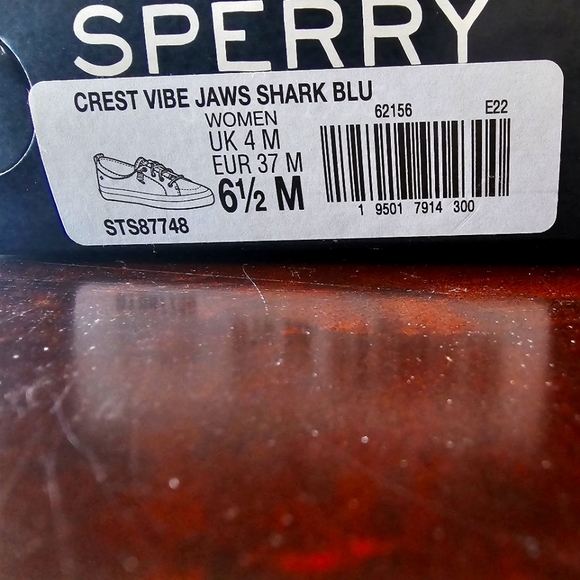 Sperry Jaws Crest Vibe Canvas Shoes Size 6.5 Brand New in Collectors Jaws Box - Picture 6 of 7